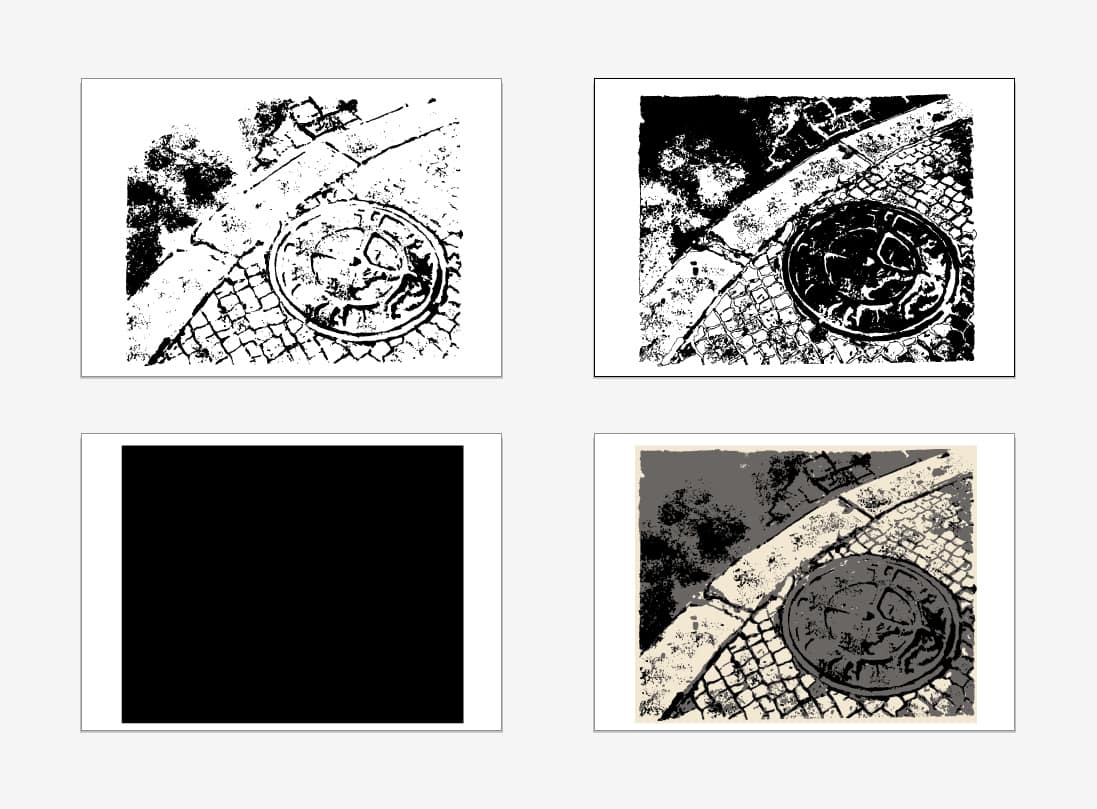 Obra vectoritzada i separació dels tres colors
